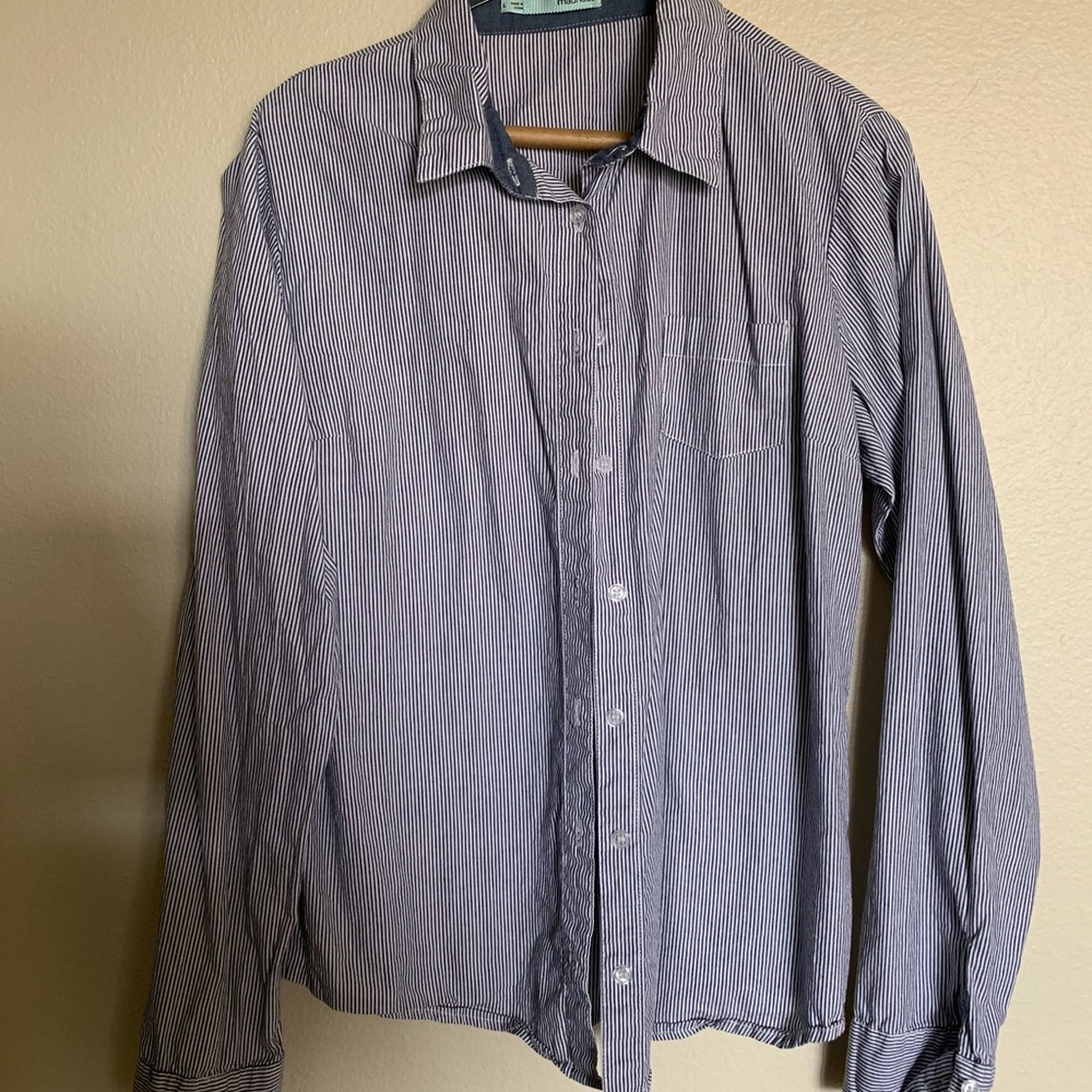 Blue Pin Stripped Button Down